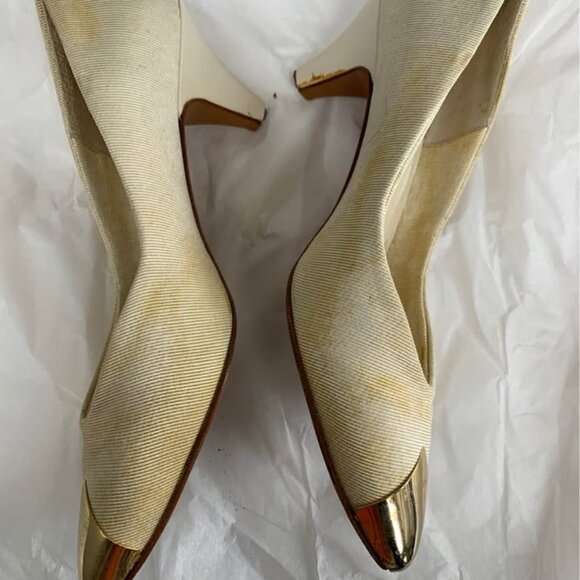 BROWNS Cream Gold Pump Sz9 - Picture 3 of 4